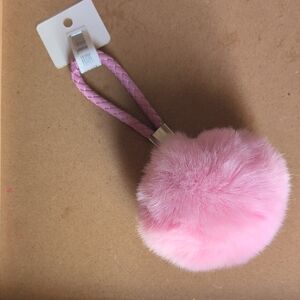 Charming Pink Pom Pom Bag Charm